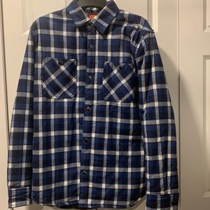 Mens Big Mac Brand Flannel- Blue & White